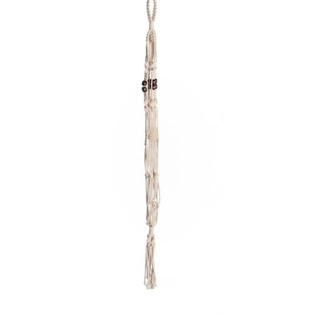 Auric 42 in. Beaded Cotton Woven Plant Hanger Brown AU3863596